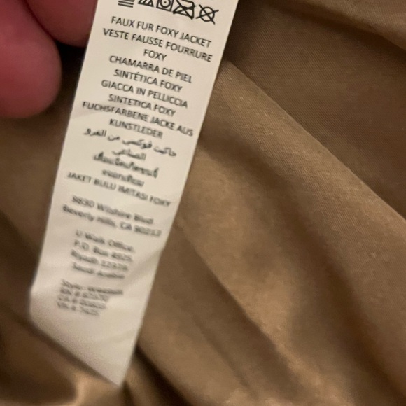 Alo Faux Fur Foxy Jacket Tan Size Small NWOT Fast Ship! Never worn! - Picture 8 of 8